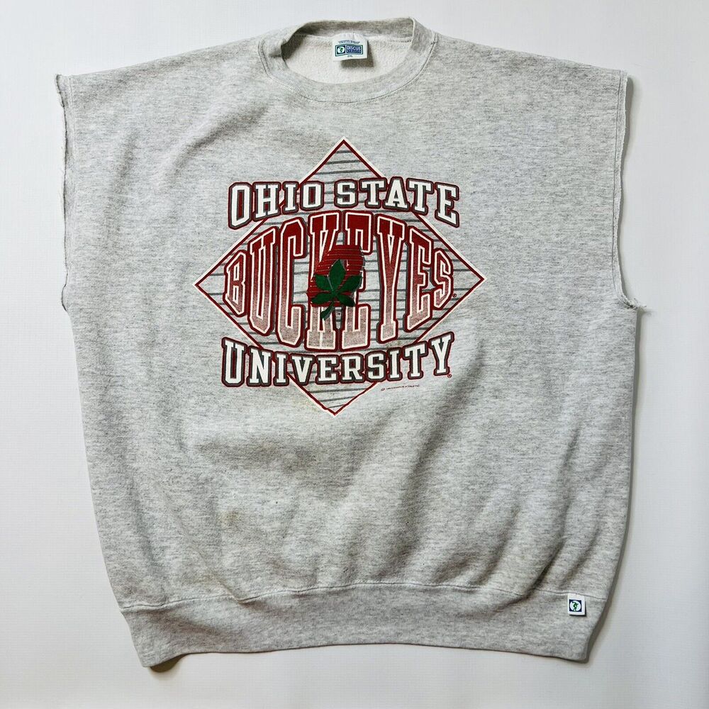 Vintage Ohio State Buckeyes Discus Athletic 90s Crewneck Muscle Sweatshirt 2XL